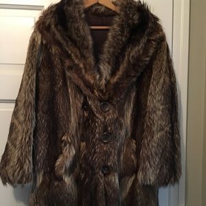 Full length raccoon coat